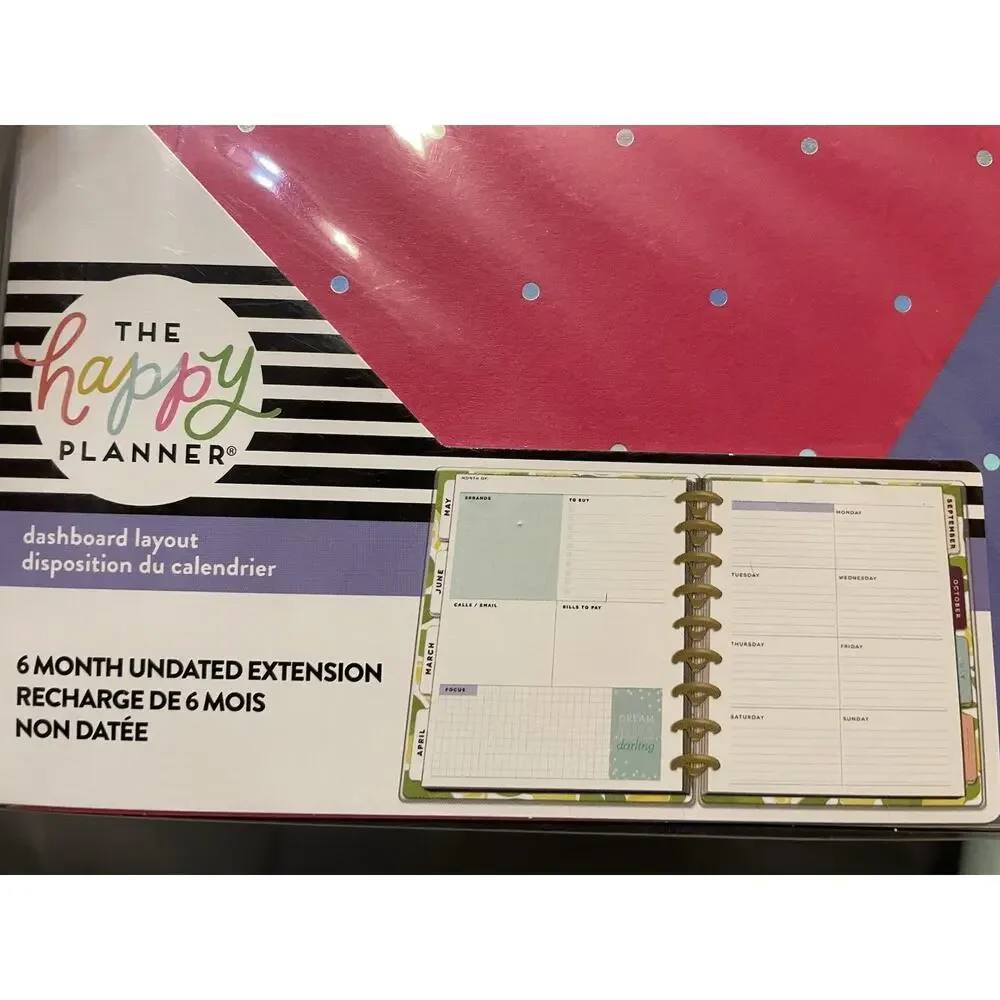 Happy Planner 6 Month Classic 9 Disc Extension Dashboard Layout 526 Pc